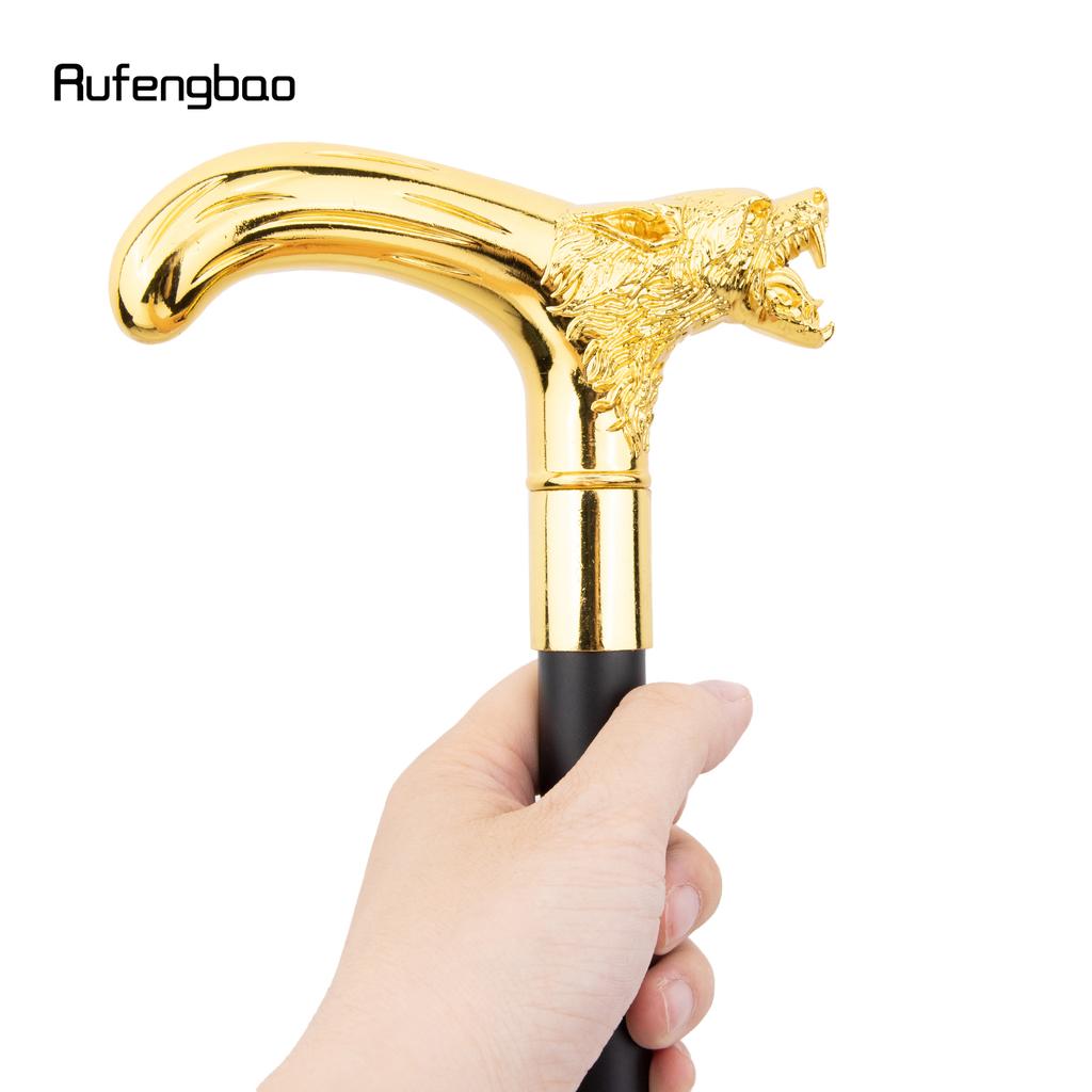 Трость для ходьбы с золотой головой волка, модная декоративная трость для джентльмена, элегантная трость для косплея, набалдашник 92 см