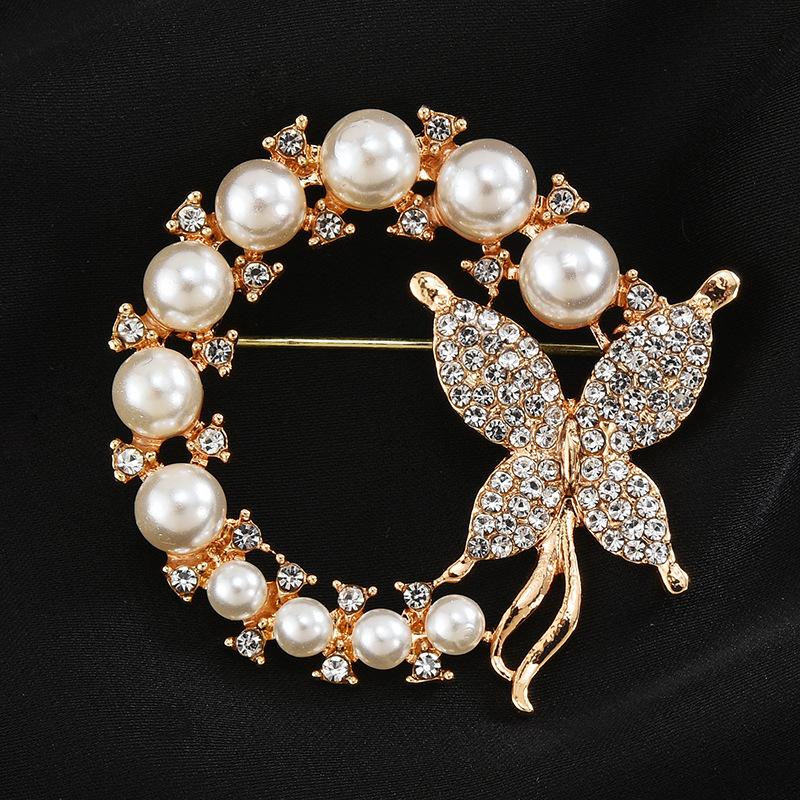 Brooch High-End Sense Niche Light Luxury Suit Bow Rhinestone Corsage High-End Alloy Creative Clothing Accessories