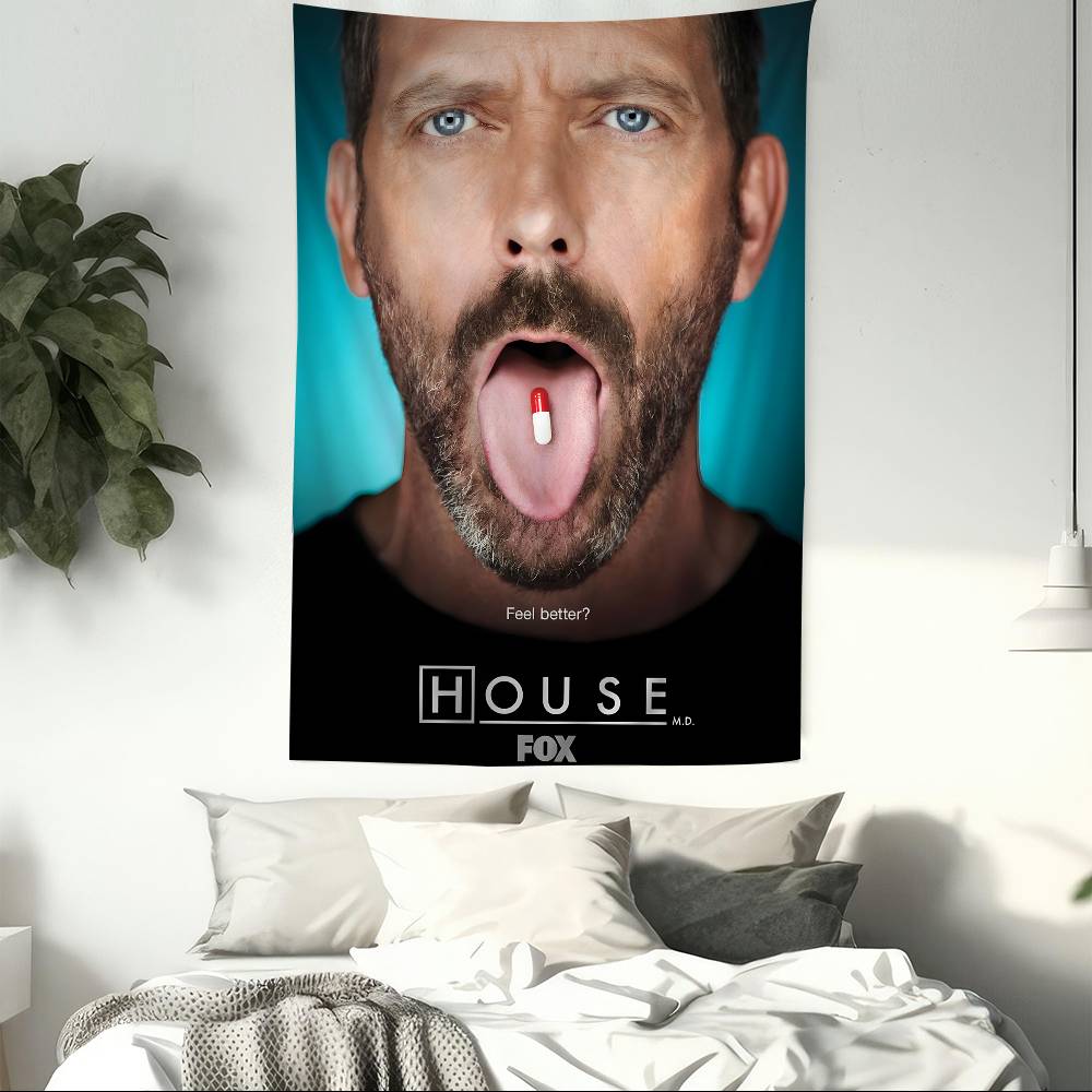 House MD TV Classic Vintage Hippie Wall Hanging Tapestries for Living Room Home Dorm Decor Kawaii Room Decor