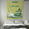Custom Moomin Wall Hanging Printed Fabric Blanket Decorative Tapestries for Bedroom Living Room Home Decor
