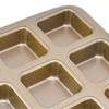 Mini Loaf Baking Pans 12 Cavity Brownie Baking Pan Carbon Steel Muffin Bakeware Cupcake Bread Divider Mold Gold