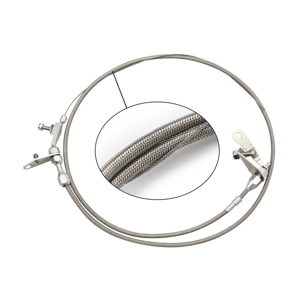 Transmission Kickdown Cable Kit, Stainless Braided Kick Down Cable Transmission Detent Replacement
