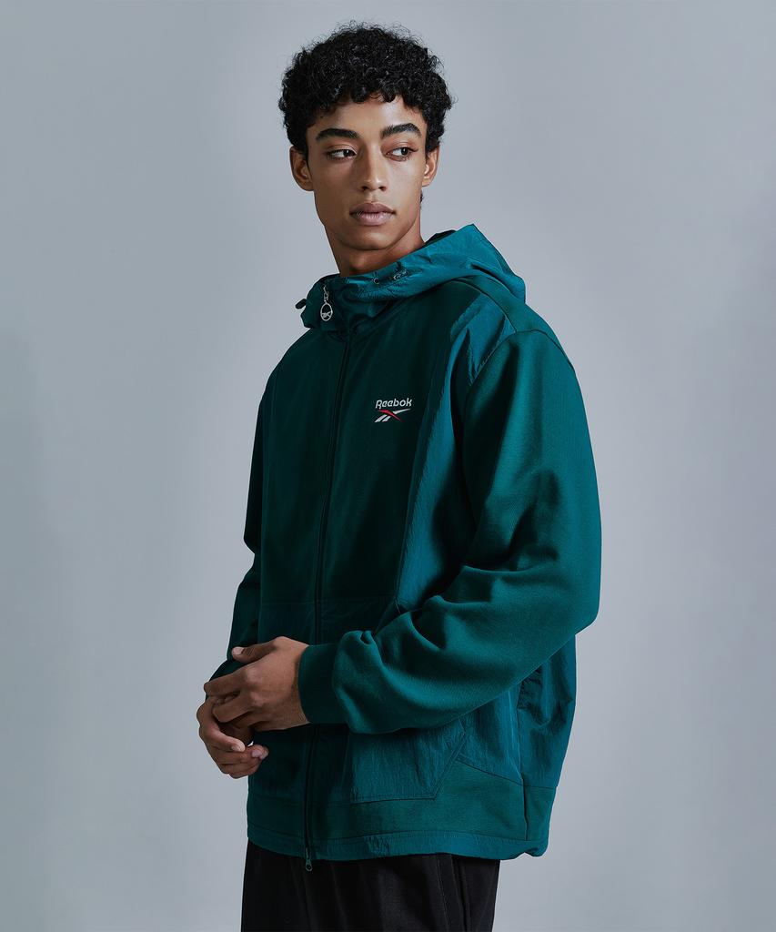 Reebok Новая худи-толстовка на молнии Vector Hybrid - Зеленая