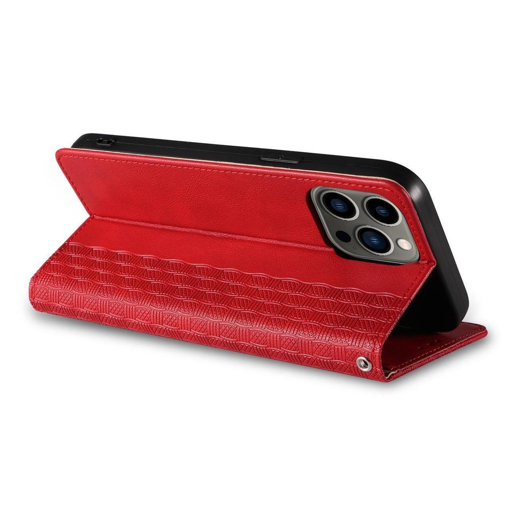 Samsung Galaxy S23+ Magnetic Strap Wallet Case with Stand & Lanyard - Red Cover