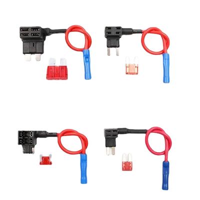 Держатель предохранителя 12 В, адаптер TAP с добавлением цепи Micro2 Mini Small Standard ATM Blade, автоматический предохранитель с держателем с лезвием 10A, автомобильный предохранитель