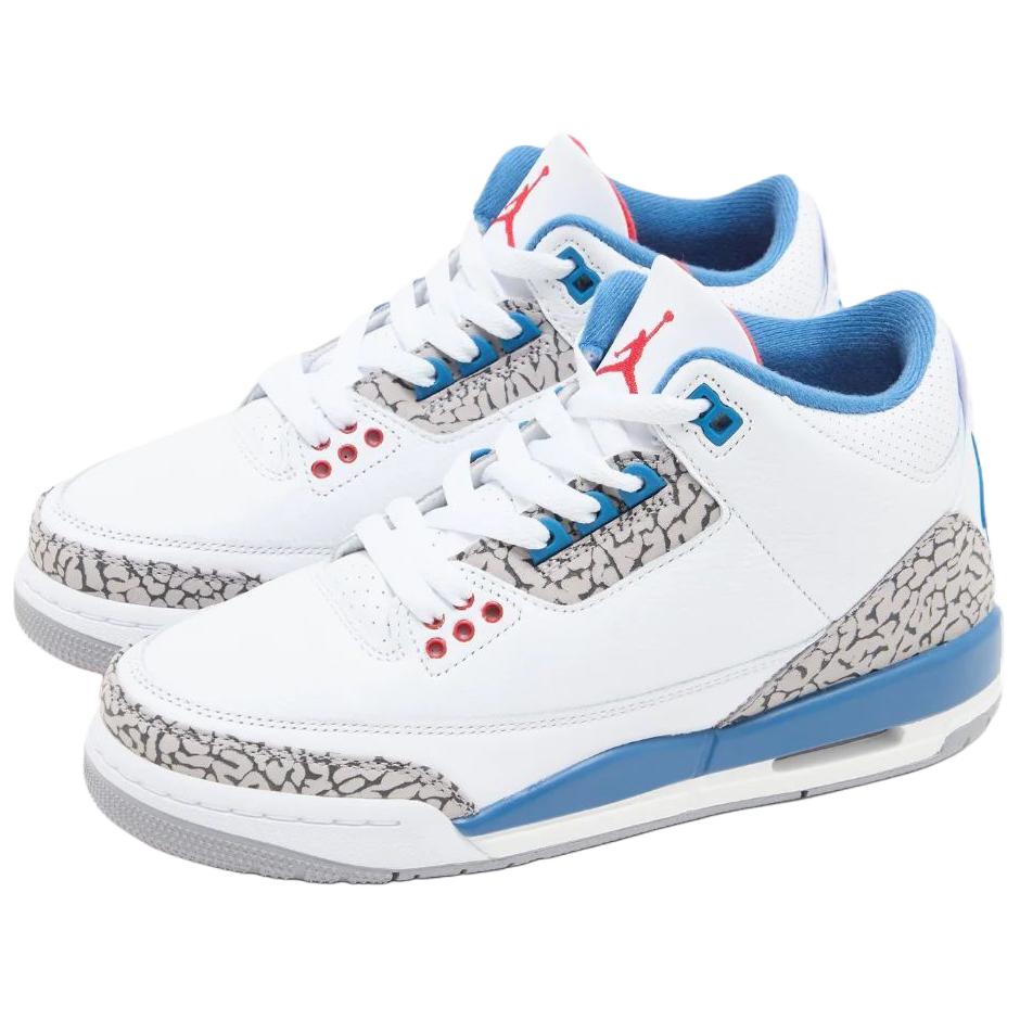 Кроссовки Air Jordan 3 True Blue 2026 Унисекс Белые True-Blue-Fire-Red IF4396-104