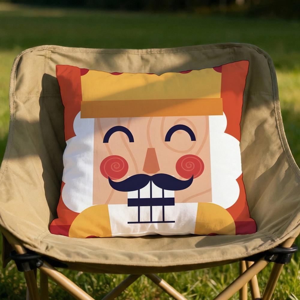 Figure NNutcracker Doll Cushion Cover Soft Reversible  Durable Pillow Cover  MultiScene Use for Home  Car Daily Comfort