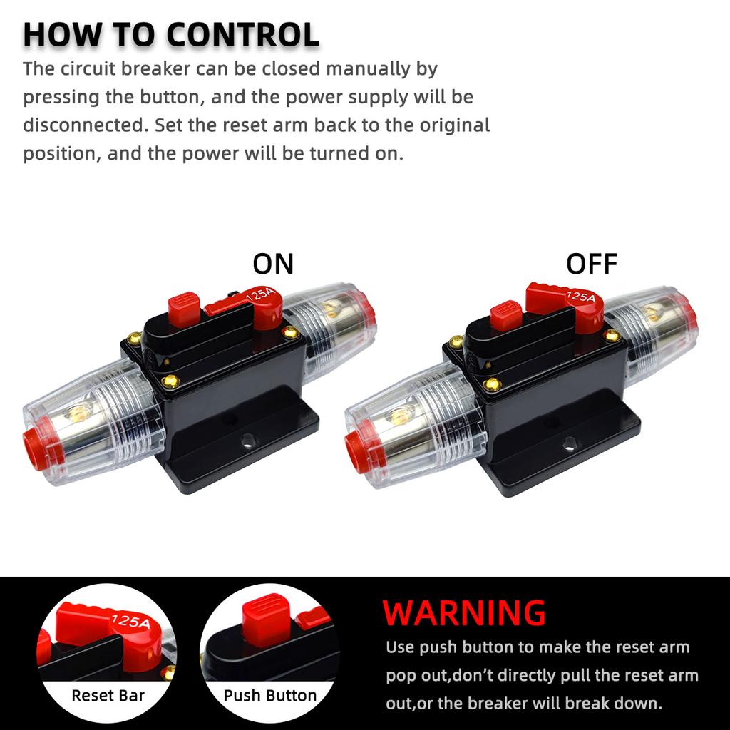 30A-300A Circuit Breaker Is Suitable For Marine Towing Vehicles With 12V-48V DC Reset Waterproof Function Circuit Breaker Fuses4