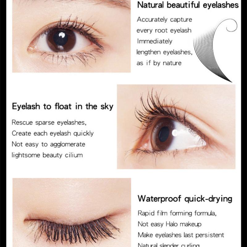 QIC Membrane Power Plump Mascara Waterproof Thick and Slim Long Curls Silicone Brush Head 4D Mascara