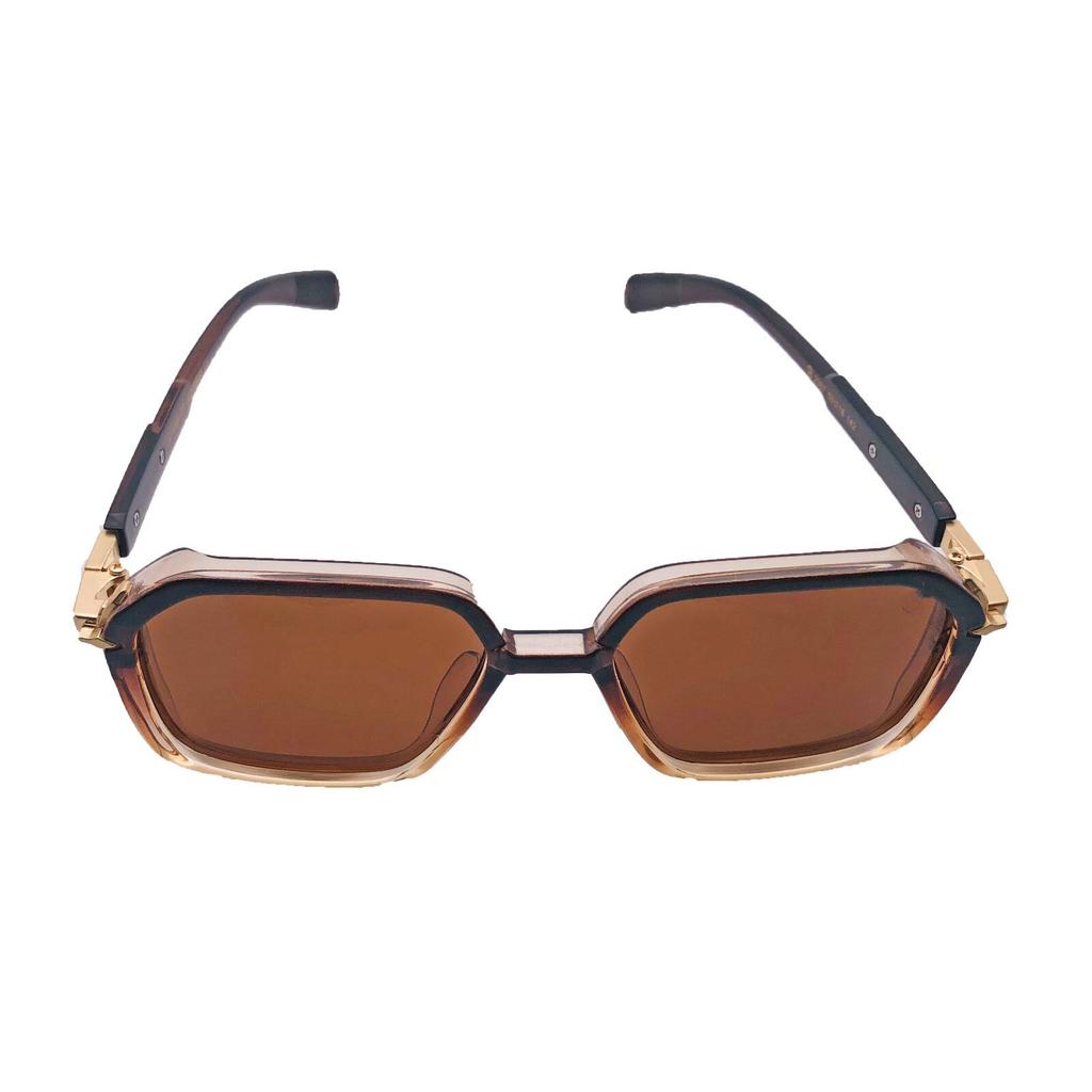 RSINC Унисекс Дизайнерские Солнцезащитные Очки Защита от УФ Винтажные Квадратные Коричневые Золотые KN-2307 B0DKC3S5CF