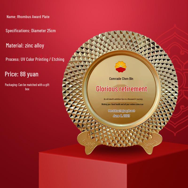 Cloisonné Metal Commemorative Award Plate