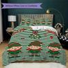 Elf Trio Mistletoe Pattern Bedding uilt Set uilt Cover Pillowcase Home Decoration Birthday Gift (1 * duvet cover + 2 * pillowcase without core)_XIA