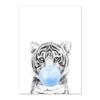 Cartoon Giraffe Elephant Lion Zebra Blue Balloon Canvas Painting  Poster Kindergarten Baby Room Children's Room Wall Art Decor No Frame