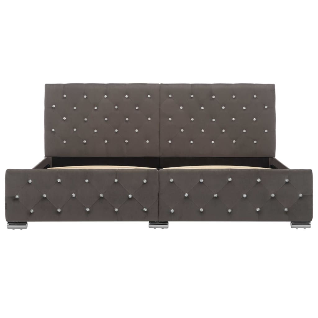 Grey Velvet Bed Frame 180x200 cm