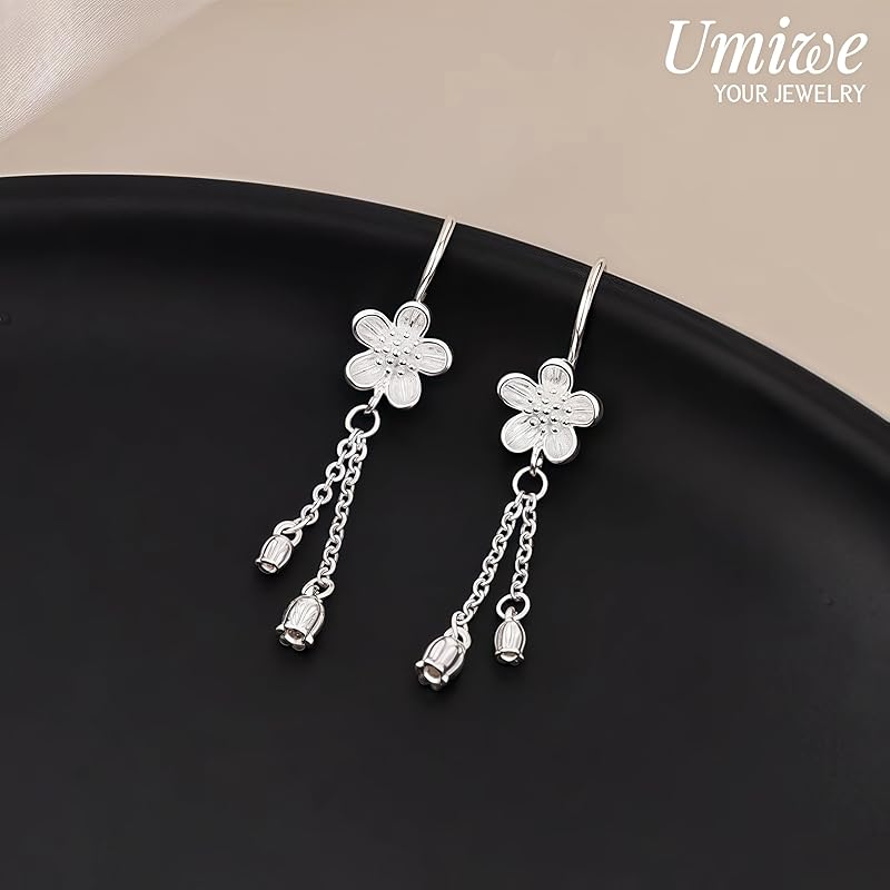 Серьги женские Sway Оставьте его на втором пирсинге Серебро S925 Совместимо с аллергией на металлы оба уха милые серьги-цветы