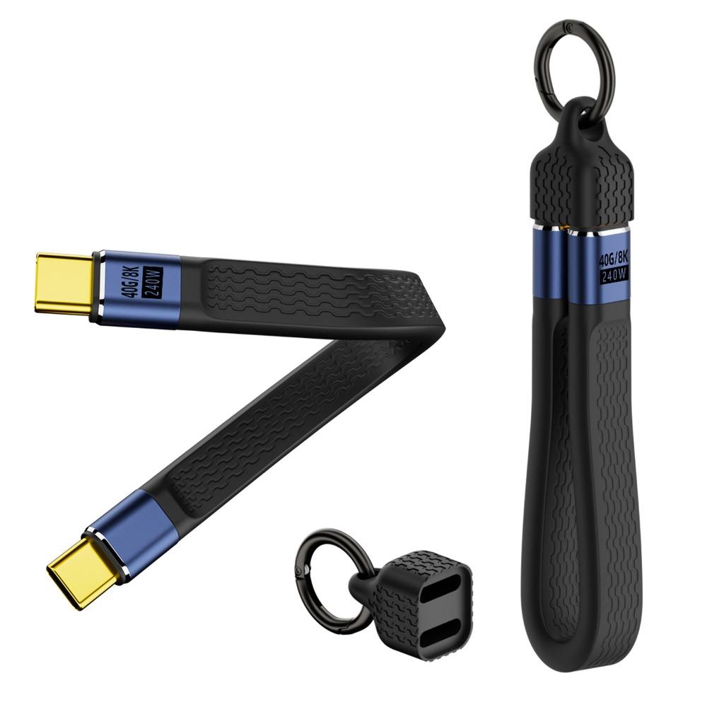 Универсальный USB4 Type-C кабель 40 Гбит/с, PD 240 Вт, короткий USB-C кабель для передачи данных, чип E-marker, гибкая мягкая плата, вывод видео
