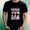 Унисекс футболка с коротким рукавом Damon Salvatore Ретро Стиль Уличная одежда для мужчин и женщин с круглым вырезом