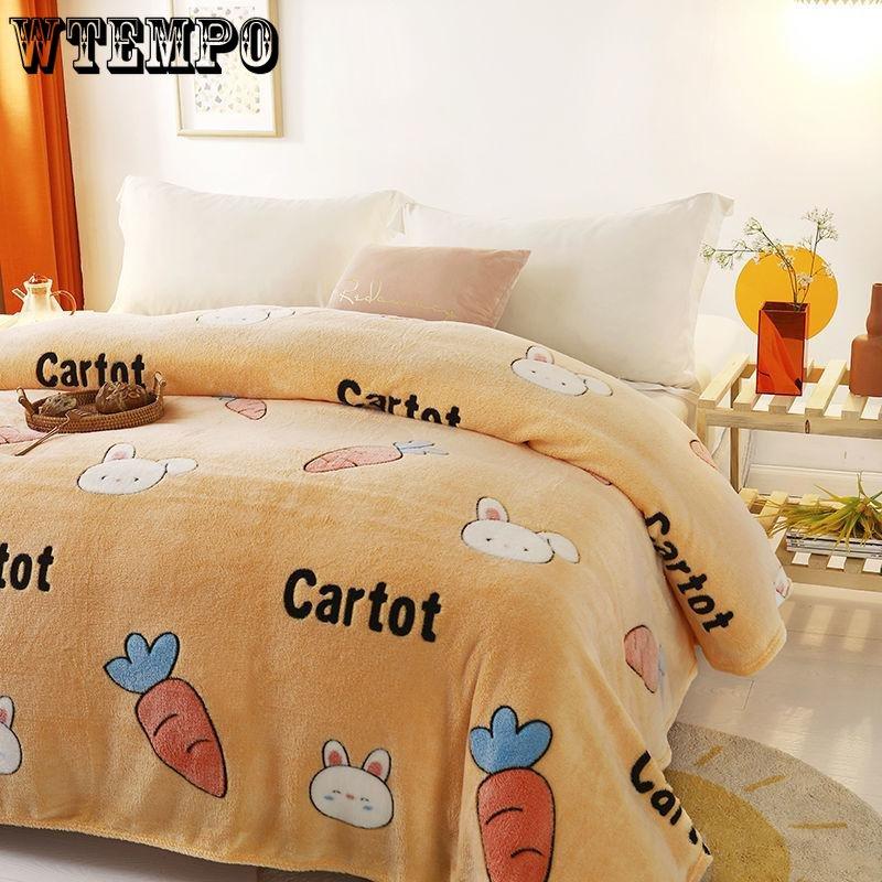 Double-sided Plus Fleece Blanket Sheets To Keep The Bed Warm In Winter Fluffy Coral Fleece Blanket Sofa Blanket Summer Air Conditioning Quilt