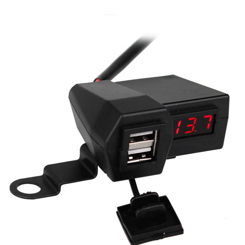 4 In 1 Cigar Lighter Socket Dual USB Charger LED Voltmeter with On Off Switch For Motorcycle