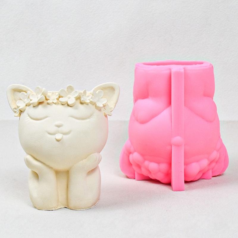 Silicone Molds Resin Casting Mold Home Decorations Cute Flowerpot Molds Candle Cup Mold Gift for Craft Lover