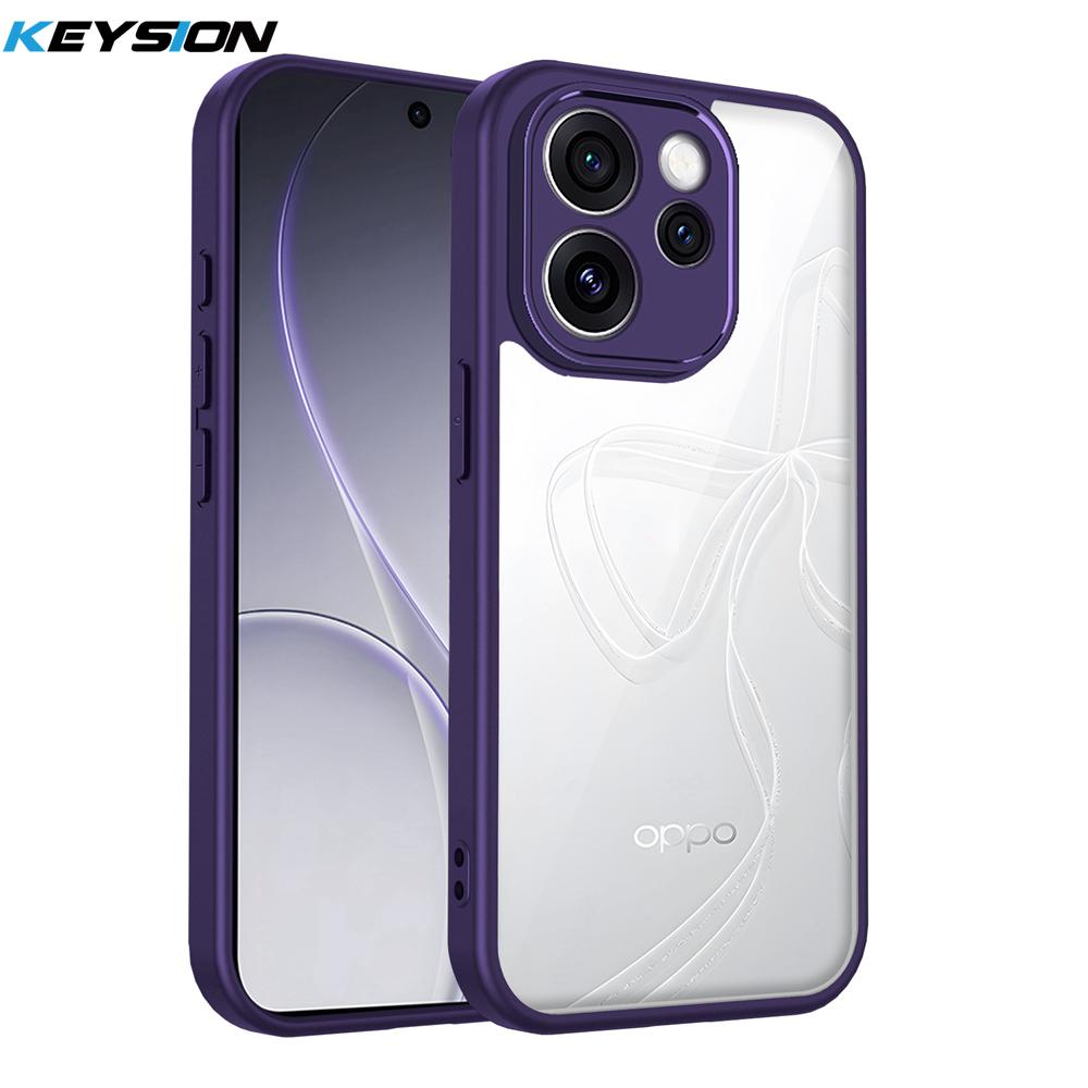 KEYSION Прозрачный чехол для телефона для OPPO Reno15 Pro Max 5G Мягкий силикон+ПК Прозрачная противоударная задняя крышка для телефона для OPPO Reno15 F 5G