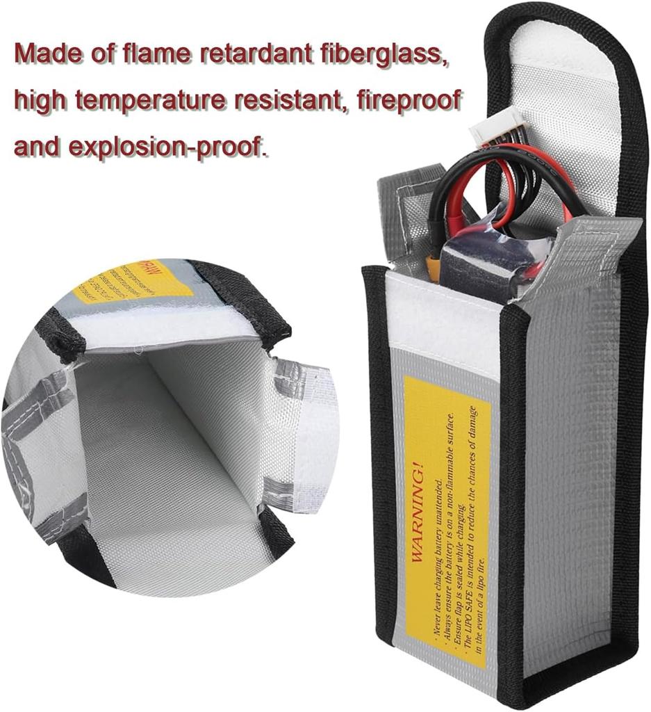Fireproof Lipo Battery Safety Bag – 125x64x50mm – Explosion-Proof Protective Charging and Storage Case – 1 Piece
