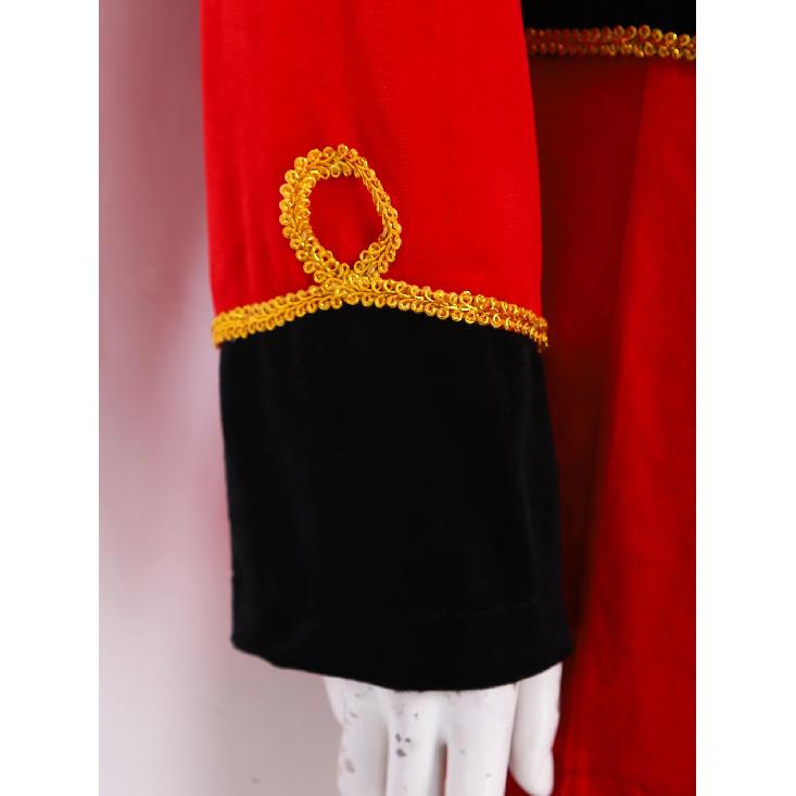 Women Circus Ringmaster Lion Tamer Showman Cosplay Costume Long Sleeve Velvet Jacket Coat for Halloween Carnival Rave Party