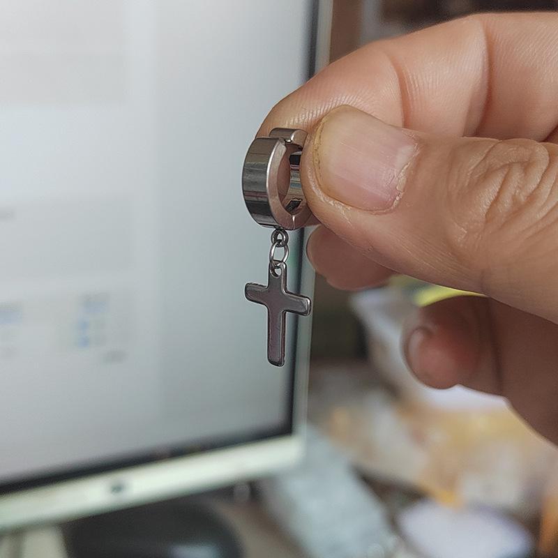 Непроколотые серьги-клипсы Cross Star – модные поддельные серьги в корейском стиле