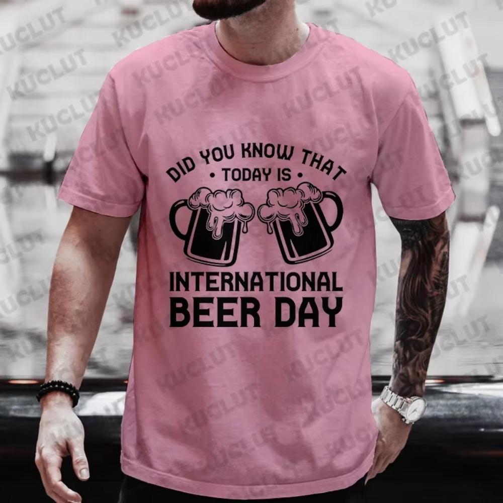 Beer DAY Модные графические мужские футболки Смешная одежда Большие размеры Сочетающиеся рубашки Наряды Уличная одежда Y2k Футболки с коротким рукавом