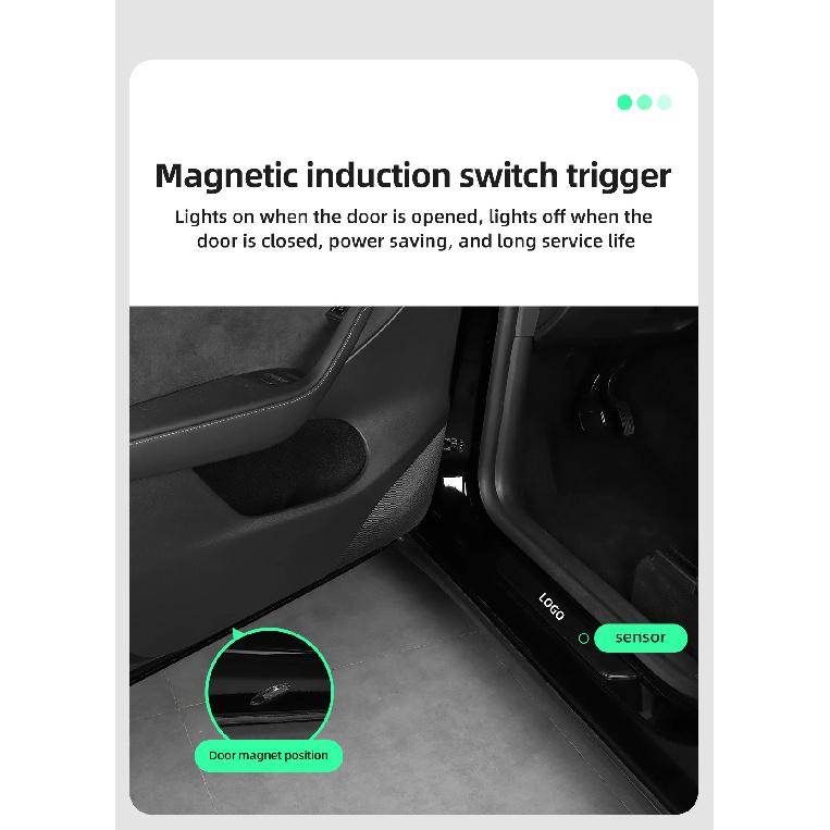 For Tesla Model 3 2021-2023 Car Threshold Bar Magnetic Induction LED Luminous Illuminated Welcome Pedal Model Y Auto Accessories