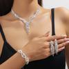 Best-selling Gold Plated Crystal Tassel Necklace & Earrings Two-piece Set Wedding Gift Accessories