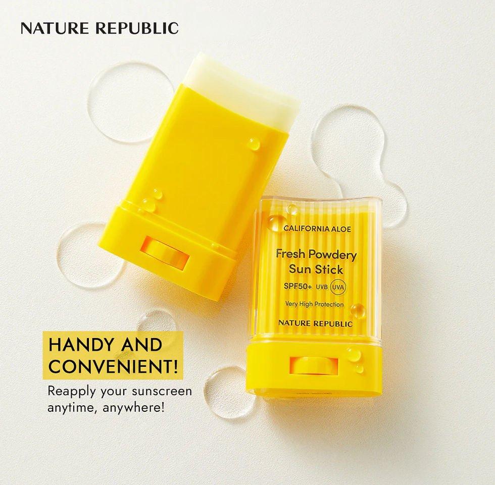 Nature Republic California Aloe Fresh Пудровый солнцезащитный стик SPF 50+ PA++++ 24 г