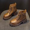 Martin Boots Women's Fashion British Style Short Boots 2025 Autumn and Winter New Fashion Leather Surface Thick Sole Heightening Retro Boots Women