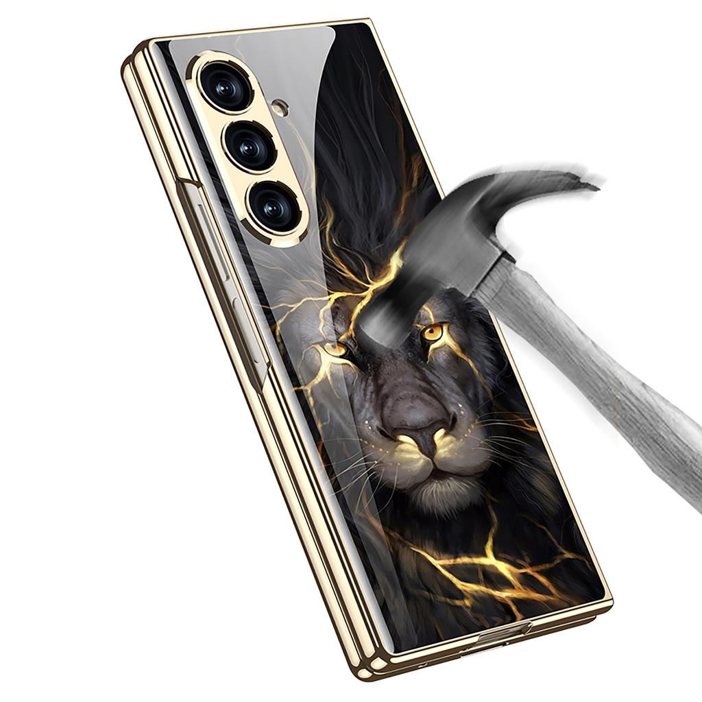 Роскосный Покрашенный Стеклянный Чехол с Покрытием Для Samsung Galaxy Z Fold 7 6 5 Пластиковая Защитная Крышка для Камеры Для Чехла Galaxy Z Fold7