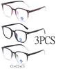 3Pcs Blue Light Blocking Glasses Square Nerd Eyeglasses Frame Anti Blue Ray Computer Game Glasses