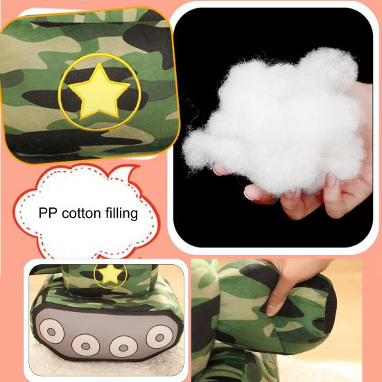 Tank Plush Toy Simulation Modeling Pentagram Pattern Camouflage Sleeping Accompany Hugging Cushion Children Plush Doll Pillow Toy Boys Toy Gift