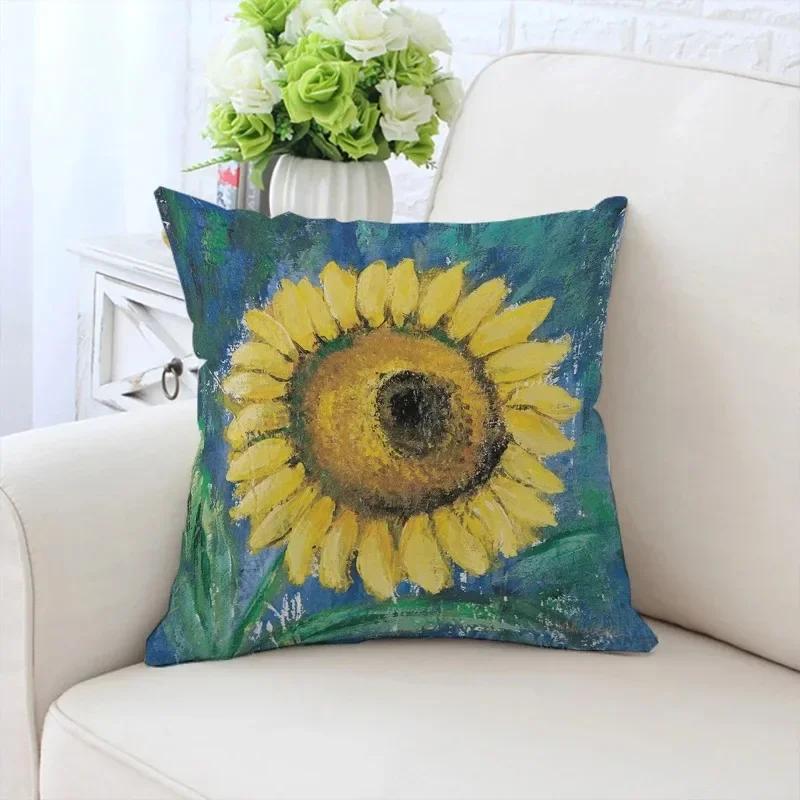 Роскошный домашний декор, наволочка для автомобиля, гостиной, дивана, чехол для подушки с рисунком подсолнуха и девушки