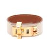 Used HERMES Collier de chien24 Bangle Gold Plated leather Beige Gold Gold Used Women