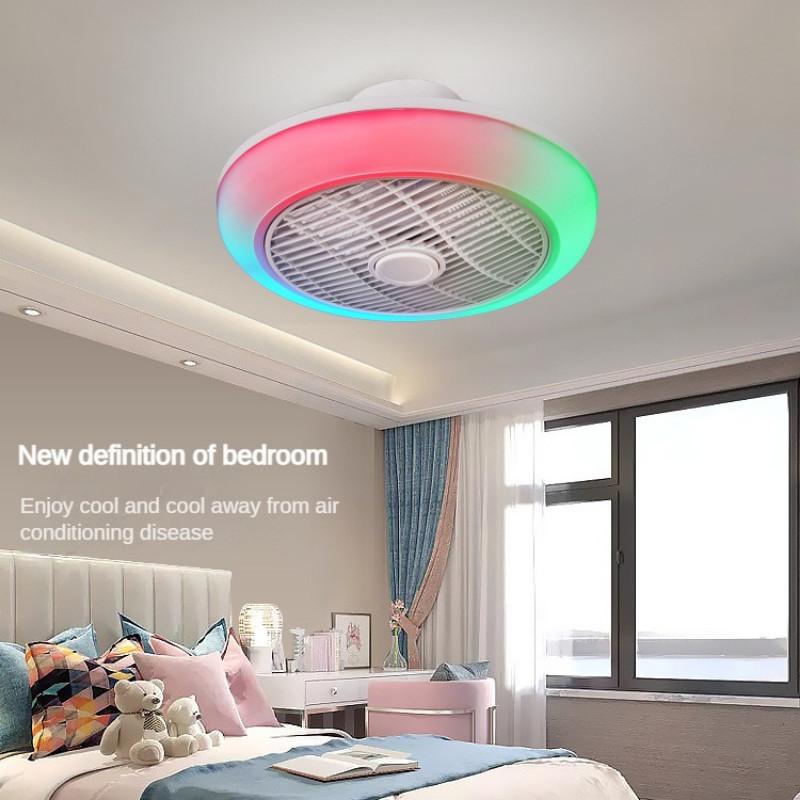 30 Вт 46 см * 19 см Потолочный светильник RGB-цвета для гостиной Бытовой интеллектуальный цветной светильник-вентилятор с таймером Электрический потолочный светильник-вентилятор