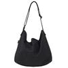[pieka] Tote Bag Shoulder Bag for Women, Canvas, for Commuting To Work or School, with Pocket, Simple, L Size (black)