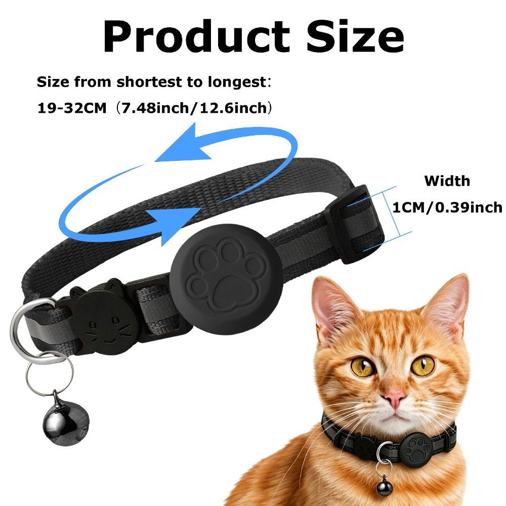 Adjustable Locator Holder Collar Reflective Strip Puppy Collar for AirTag Cat Puppies