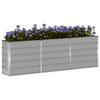 Planter Box Light Grey 240 x 40 x 75 cm Steel