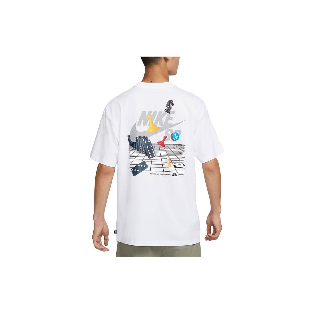 Nike T Shirts Men's White Crew Neck Moderate Straight Fit FJ1136-100