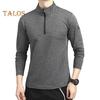 Мужские спортивные рубашки с воротником-стойкой, полумолнией, однотонная приталенная толстовка с длинным рукавом, повседневная рубашка для осени и зимы