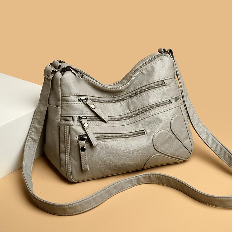 Chinese Women's Bags New Women's Soft Leather Backpacks Large Capacity Shoulder Messenger Bags Middle-aged Mother Bags