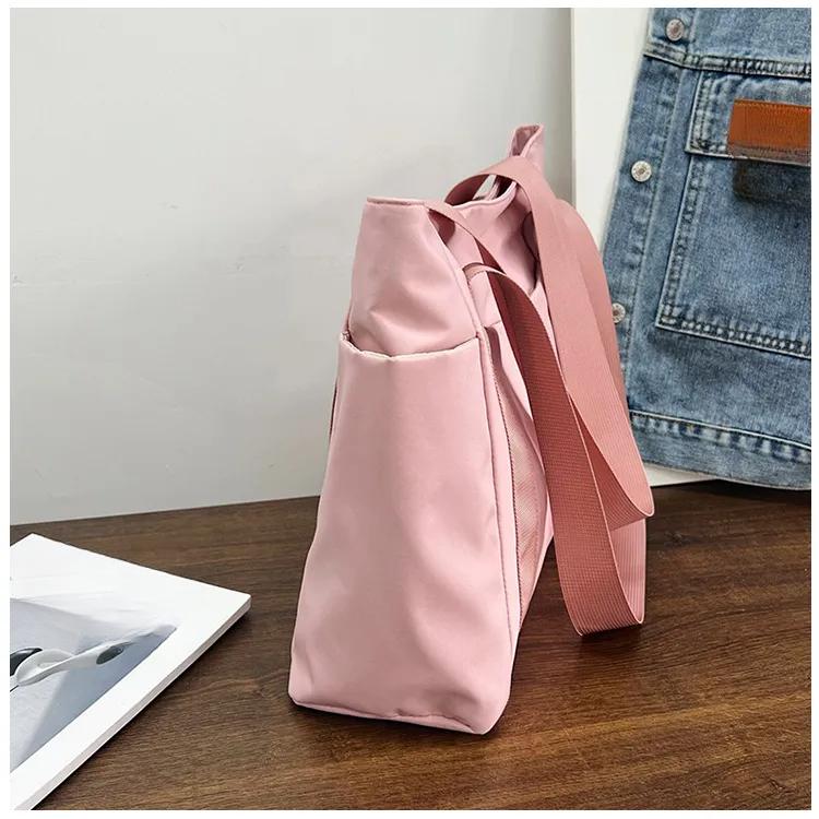 Новая женская сумка, однотонная сумка-тоут, сумка на плечо для отдыха, простая нейлоновая сумка для мамы, большая вместительная сумка