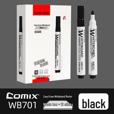 Маркеры для доски Qi Xin Easy Wipe - 2 мм, Черный и Красный, Стираемые, Большой объем для детского письма