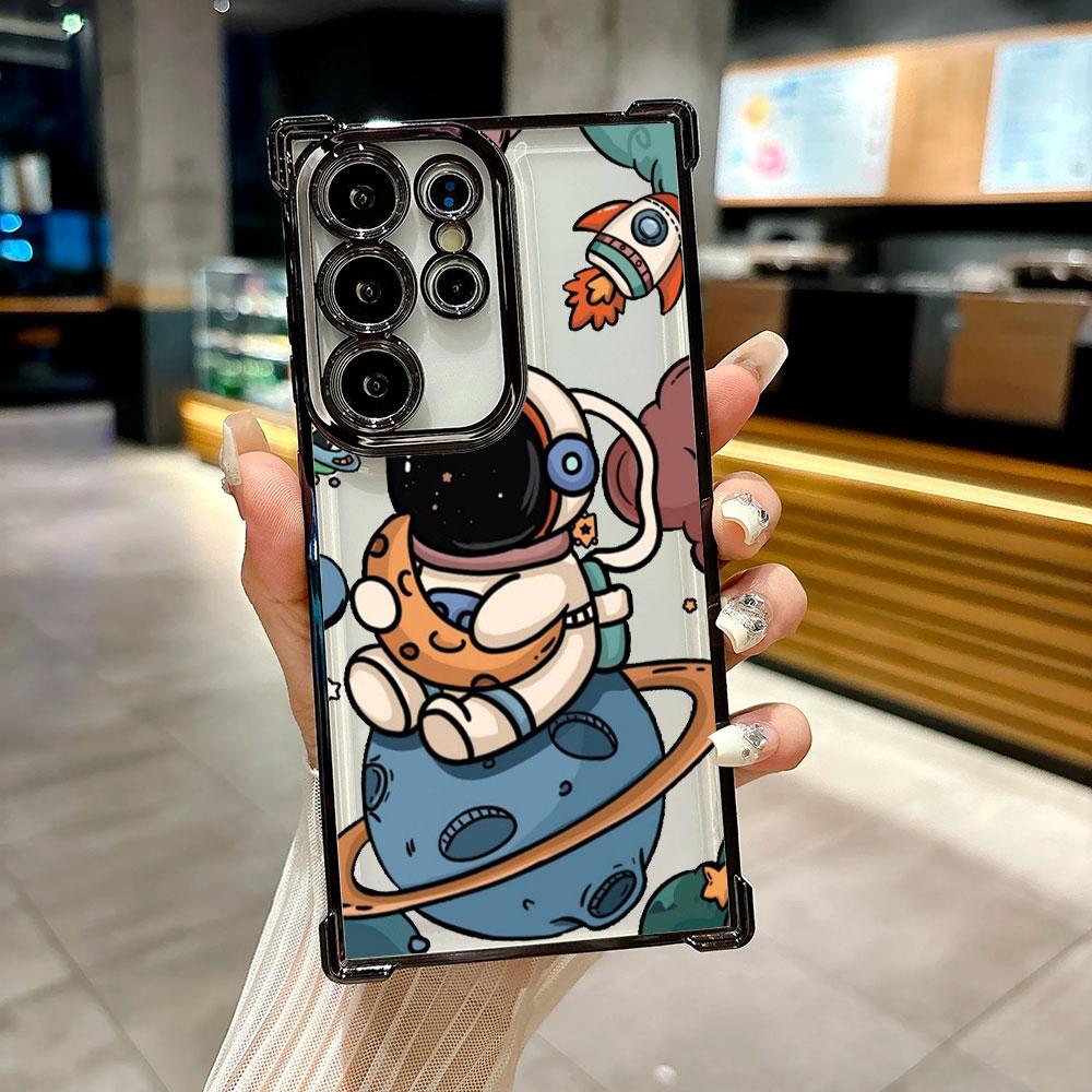 Милый Астронавт Планета Космонавт Чехол Для Galaxy S26 Ultra Чехол Для Телефона Для Samsung S26 S25 S24 S23 S21 Ultra S20 FE S25 Plus Обложка