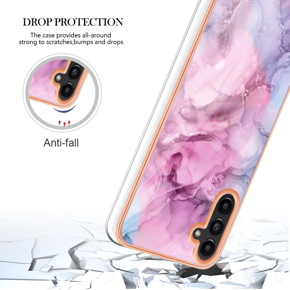 Для Samsung Galaxy A56 5G Чехол из ТПУ Мраморный узор 2,0 мм Гальваническое покрытие Задняя крышка телефона