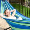 Durable double hammock large xxl boho swing 2 in 1 cotton 290 cm DOUBLE HAMMOCK BLUE